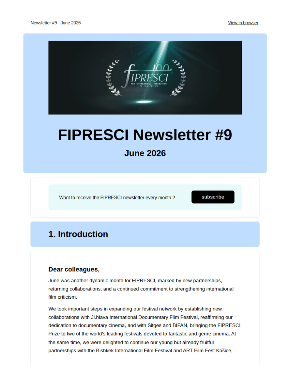 NEWSLETTER #9